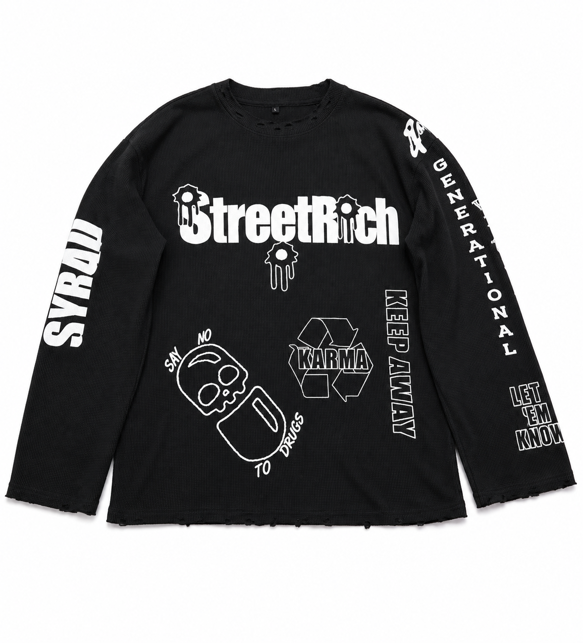 Black Streetrich Thermal Tee